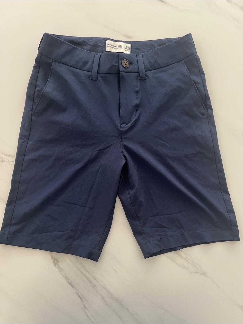 abercrombie kids Navy Flat-Front Performance Shorts